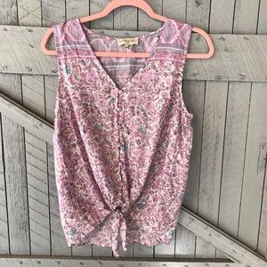 Cynthia Rowley Pink Floral Top